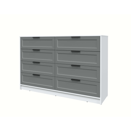 Kомод Тренд КТ-К157 (Белый платинум ЛДСП/ Серый ЛМДФ) Ш1565 В1020 Г451